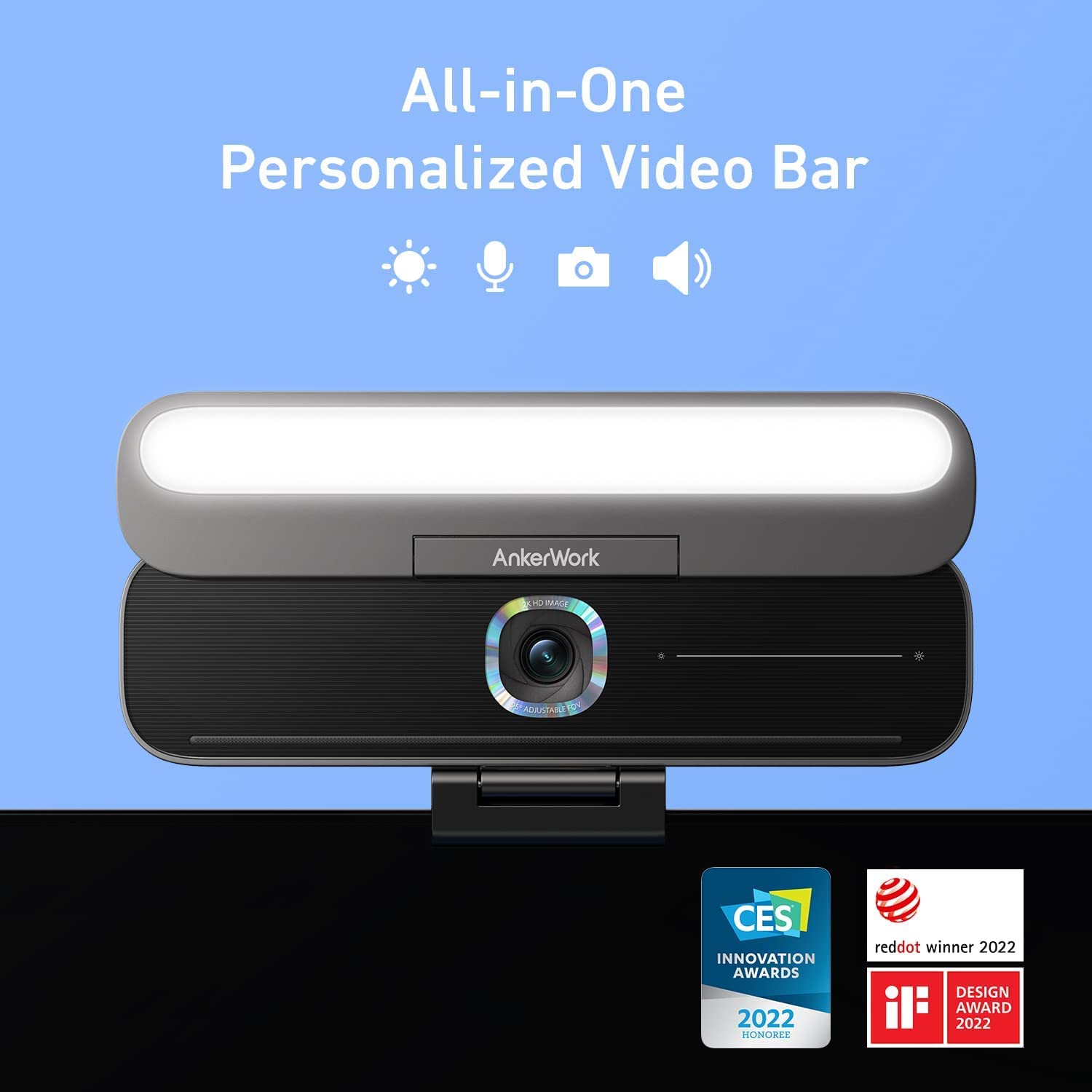 AnkerWork B600 Video Bar 2K Webカメラ Amazon.com: Anker Work B600 Videobar, Webcam with Light, with 2K